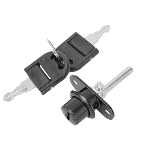 Hebelschloss Universal 16/19 mm Schrankschloss, Zinklegierung, Möbel, Schreibtisch, Zugschloss, Büro, Zuhause, Aktenschrankschloss mit 2 Schlüsseln(Black 16mm) von GZXXB