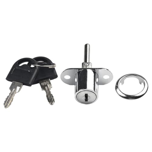 Hebelschloss Universal 16/19 mm Schrankschloss, Zinklegierung, Möbel, Schreibtisch, Zugschloss, Büro, Zuhause, Aktenschrankschloss mit 2 Schlüsseln(Silver 19mm) von GZXXB
