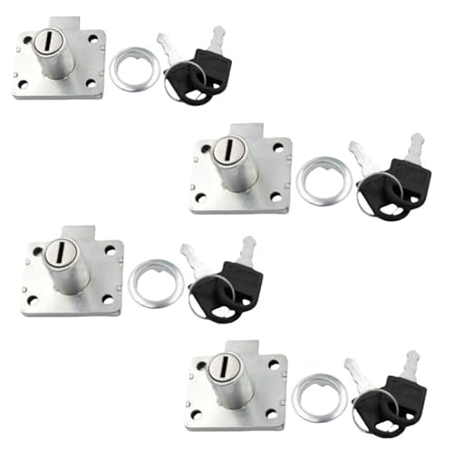 Hebelschloss Universal 2/4 Sätze Möbelschloss, Diebstahlsicherungen, geeignet for Nachttische, Kleiderschränke, Schubladen, Möbelbeschläge, Zubehörschlösser(4sets) von GZXXB