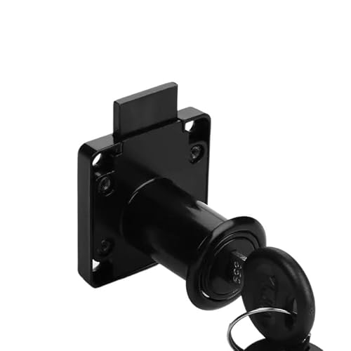 Hebelschloss Universal Schubladenschlösser mit 2 Schlüsseln, Möbelbeschläge, Tür- und Schrankschloss for Büro, Schreibtisch, Briefkasten, 3 Farben, Nockenschlösser(Black -long) von GZXXB