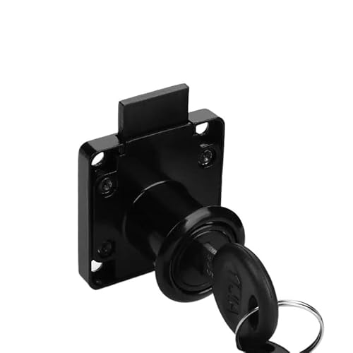 Hebelschloss Universal Schubladenschlösser mit 2 Schlüsseln, Möbelbeschläge, Tür- und Schrankschloss for Büro, Schreibtisch, Briefkasten, 3 Farben, Nockenschlösser(Black -short) von GZXXB