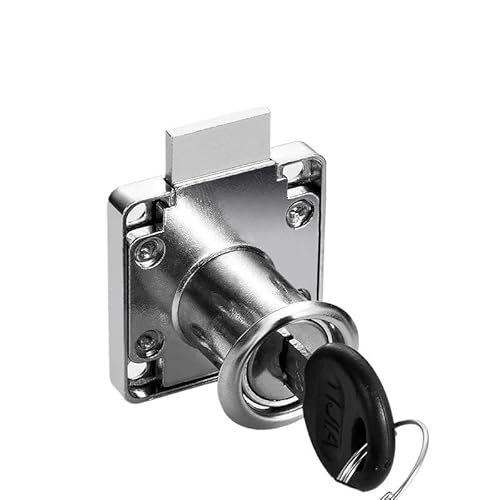 Hebelschloss Universal Schubladenschlösser mit 2 Schlüsseln, Möbelbeschläge, Tür- und Schrankschloss for Büro, Schreibtisch, Briefkasten, 3 Farben, Nockenschlösser(SLiver-short) von GZXXB