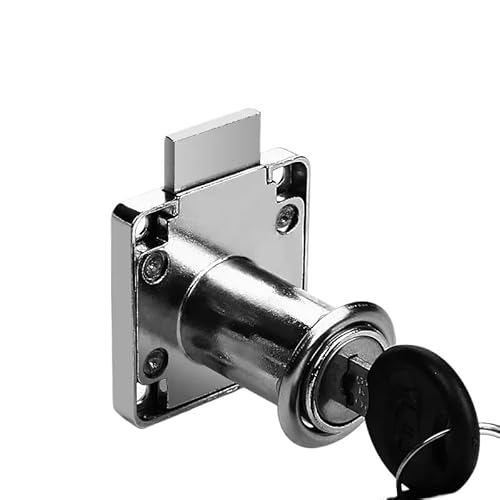 Hebelschloss Universal Schubladenschlösser mit 2 Schlüsseln, Möbelbeschläge, Tür- und Schrankschloss for Büro, Schreibtisch, Briefkasten, 3 Farben, Nockenschlösser(Sliver-long) von GZXXB