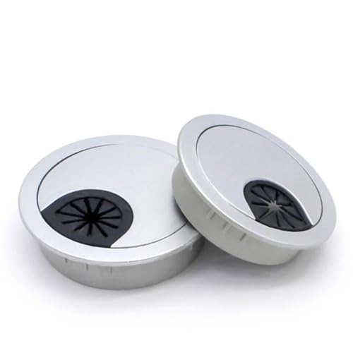 Kabeldurchlass Rund 1/2/5/10 Stück 35 Mm 50 53 60 80 PC Computer Schreibtisch Kunststofftülle Tisch Kabelführung(Silver 60mm,2pcs) von GZXXB