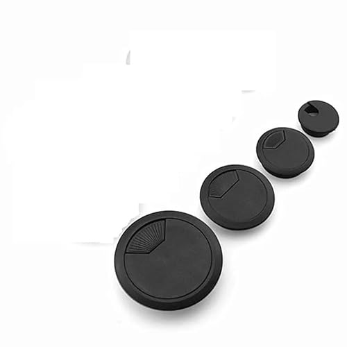 Kabeldurchlass Rund 1/2/5/10 Stücke 35/50/53/60/80mm PC Computer Schreibtisch Kunststoff Tülle Tisch Kabel Ordentlich(Black 80mm,1pcs) von GZXXB