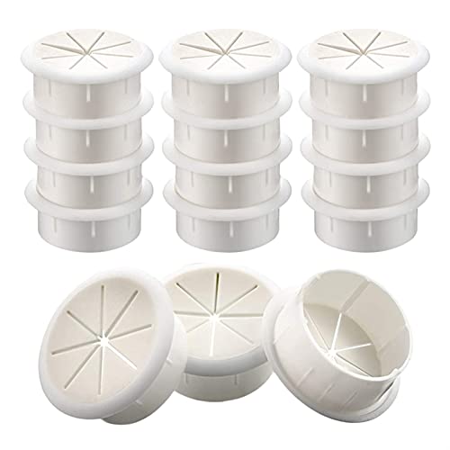 Kabeldurchlass Rund 15 stücke Schreibtisch Tülle Kabel Wire Lochabdeckung Set für Office Home PC Desk(White) von GZXXB