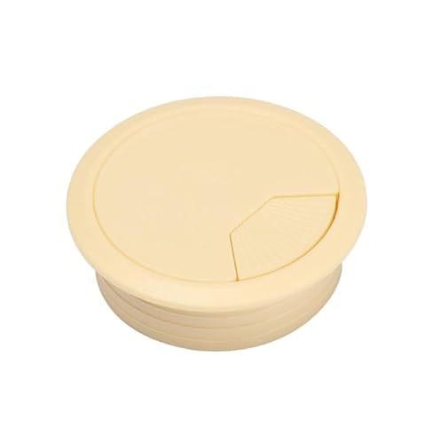 Kabeldurchlass Rund 2 STÜCKE 60/80mm Schreibtisch Tisch Kunststoff Kabel Loch Abdeckung Computer Runde Draht Ordentlich Tülle(Light yellow,60mm) von GZXXB