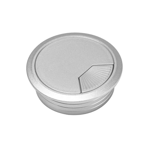 Kabeldurchlass Rund 2 STÜCKE 60/80mm Schreibtisch Tisch Kunststoff Kabel Loch Abdeckung Computer Runde Draht Ordentlich Tülle(Silver,60mm) von GZXXB