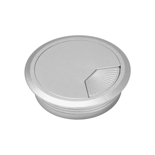 Kabeldurchlass Rund 2 STÜCKE 60/80mm Schreibtisch Tisch Kunststoff Kabel Loch Abdeckung Computer Runde Draht Ordentlich Tülle(Silver,80mm) von GZXXB