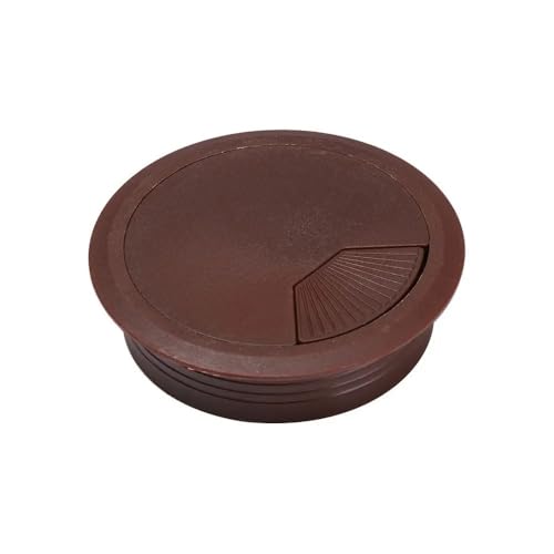 Kabeldurchlass Rund 2 STÜCKE Computer Schreibtisch Runde Draht Ordentlich Tülle 60/80mm Tisch Kunststoff Kabel Loch Abdeckung Veranstalter(Dark brown,80mm) von GZXXB