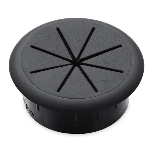 Kabeldurchlass Rund 2 STÜCKE Schreibtisch Draht Organizer Kabel Loch Abdeckung Tüllen for Büro Möbel Durchführung Threading Box(Black-60mm) von GZXXB