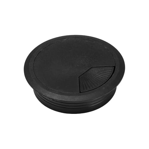 Kabeldurchlass Rund 2PCS Draht Loch Abdeckung Runde Büro Computer Tülle Linie Box Schreibtisch Tisch Kabel Verschluss(Black,60mm) von GZXXB