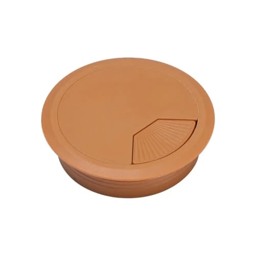 Kabeldurchlass Rund 2PCS Draht Loch Abdeckung Runde Büro Computer Tülle Linie Box Schreibtisch Tisch Kabel Verschluss(Light brown,80mm) von GZXXB