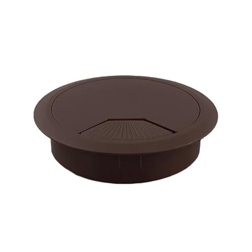 Kabeldurchlass Rund 35/50/60/80mm 3PCS Computer Schreibtisch Kunststoff Tülle Tisch Kabel Ordentlich Draht Loch Abdeckung(80mm Dark Brown) von GZXXB