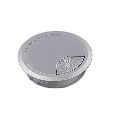 Kabeldurchlass Rund 35/50/60/80mm 3PCS Computer Schreibtisch Kunststoff Tülle Tisch Kabel Ordentlich Draht Loch Abdeckung(80mm Silver) von GZXXB