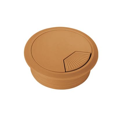 Kabeldurchlass Rund 5 Stück 50/53/60/80 mm Schreibtisch-Drahtlochabdeckung, Kunststoff, runde Kabelbox, Computer-Gewindeloch(Brown,50mm) von GZXXB