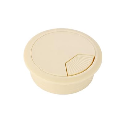 Kabeldurchlass Rund 5 Stück 50/53/60/80 mm Schreibtisch-Drahtlochabdeckung, Kunststoff, runde Kabelbox, Computer-Gewindeloch(Cream color,60mm) von GZXXB