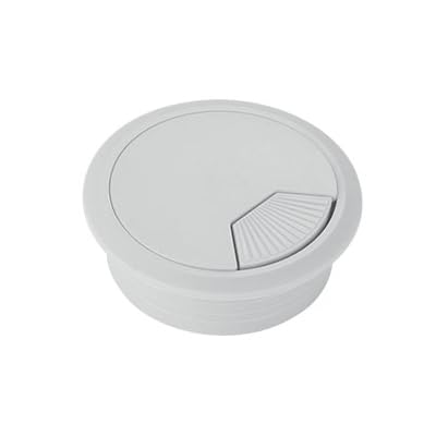 Kabeldurchlass Rund 5 Stück 50/53/60/80 mm Schreibtisch-Drahtlochabdeckung, Kunststoff, runde Kabelbox, Computer-Gewindeloch(Gray,80mm) von GZXXB