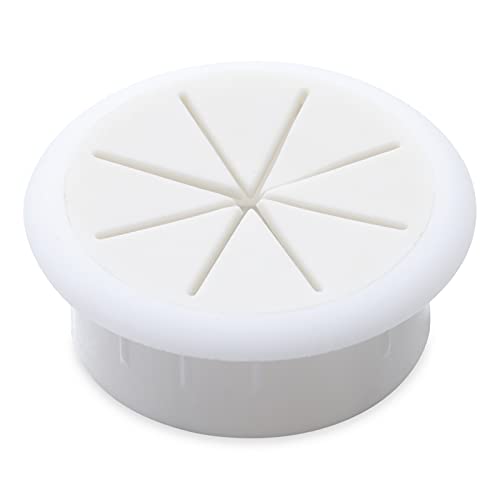 Kabeldurchlass Rund 50/6. 0mm Schreibtisch-Draht-Organizer-Kabelloch-Abdeckkabel-Kabel-Tüllen for Büromöbelkabel, die acht Blütenblatt-Threading-Box-Abdeckung vorbeiziehen(White,50mm) von GZXXB