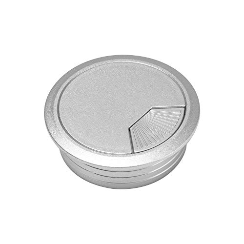 Kabeldurchlass Rund 60/80mm Schreibtisch Tisch Kunststoff Kabel Loch Abdeckung Computer Runde Draht Ordentlich Tülle Organizer(Silver,80mm) von GZXXB