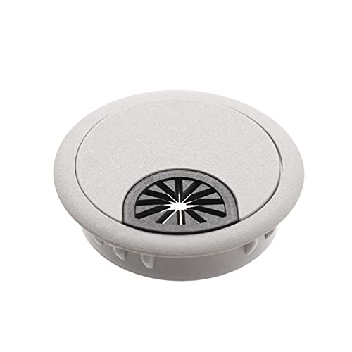 Kabeldurchlass Rund Aluminiumlegierung Büro Tisch Schreibtisch Rechteck Drahtkabel Tülle Loch Abdeckung Auslassanschluss mit schwarzer Bürste(53mm silver) von GZXXB