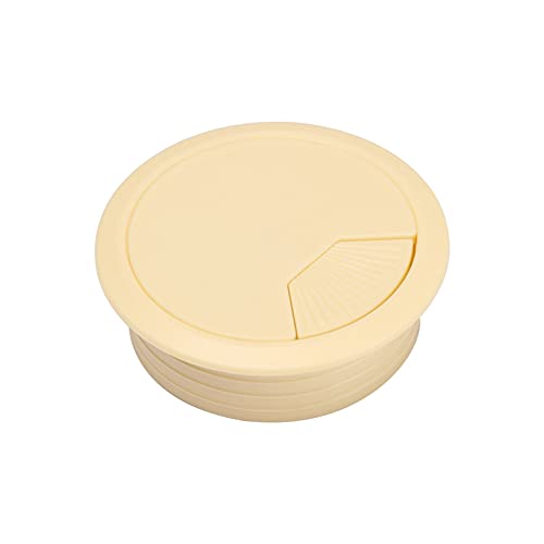 Kabeldurchlass Rund Aluminiumlegierung Büro Tisch Schreibtisch Rechteck Drahtkabel Tülle Loch Abdeckung Auslassanschluss mit schwarzer Bürste(60mm beige) von GZXXB