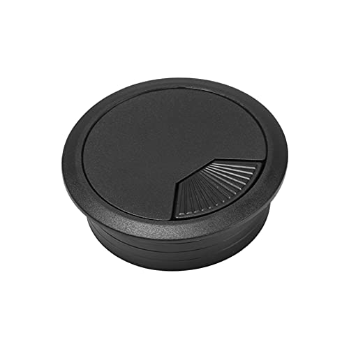 Kabeldurchlass Rund Aluminiumlegierung Büro Tisch Schreibtisch Rechteck Drahtkabel Tülle Loch Abdeckung Auslassanschluss mit schwarzer Bürste(60mm black) von GZXXB
