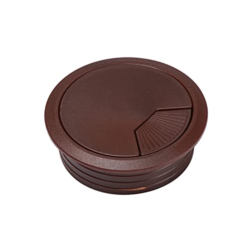 Kabeldurchlass Rund Aluminiumlegierung Büro Tisch Schreibtisch Rechteck Drahtkabel Tülle Loch Abdeckung Auslassanschluss mit schwarzer Bürste(60mm dark brown) von GZXXB