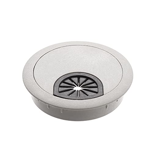 Kabeldurchlass Rund Aluminiumlegierung Büro Tisch Schreibtisch Rechteck Drahtkabel Tülle Loch Abdeckung Auslassanschluss mit schwarzer Bürste(60mm silver) von GZXXB