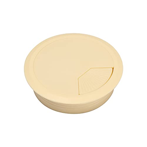 Kabeldurchlass Rund Aluminiumlegierung Büro Tisch Schreibtisch Rechteck Drahtkabel Tülle Loch Abdeckung Auslassanschluss mit schwarzer Bürste(80mm beige) von GZXXB