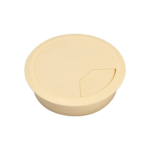 Kabeldurchlass Rund Praktischer / 80mm Schreibtisch-Tisch-Kunststoff-Kabelloch-Abdeckung Pc. Computerschreibtisch Runddraht Tidy Tommet Hardware(Beige,80mm) von GZXXB