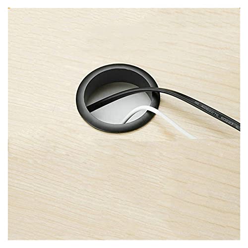 Kabeldurchlass Rund Zinklegierung Runde Stecker Abdeckung Tisch Kabel Outlet Tülle Kabinett Lüftungsloch Dekorative Schreibtisch Drahthalter Möbel Hardware(Black,40mm) von GZXXB