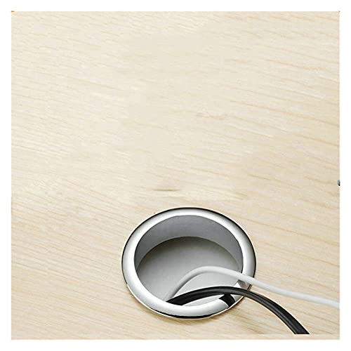 Kabeldurchlass Rund Zinklegierung Runde Stecker Abdeckung Tisch Kabel Outlet Tülle Kabinett Lüftungsloch Dekorative Schreibtisch Drahthalter Möbel Hardware(Silver,50mm) von GZXXB