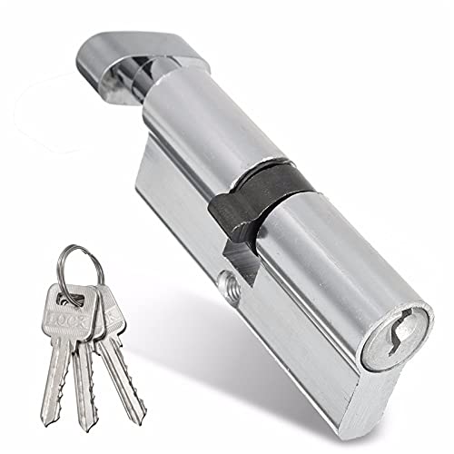 Massiver Schließzylinder C-Klasse Indoor-Türschloss Kleine 70-Türkupfer-Tür Universal-Taste-Sperren-Kern-Verriegelungs-Schlüssel-Knopfzylinder(Copper 70mm) von GZXXB
