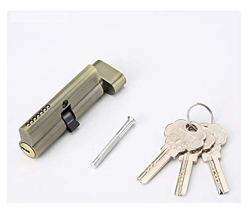 Massiver Schließzylinder Indoor Holz Türschloss Zylinderkern mit 3 Tasten Höhe 29mm Länge 70mm Zinklegierung Eine Seite Geöffnete Schwarzgold-Schließzylinder(Green Bronze) von GZXXB