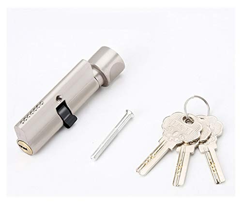 Massiver Schließzylinder Indoor Holz Türschloss Zylinderkern mit 3 Tasten Höhe 29mm Länge 70mm Zinklegierung Eine Seite Geöffnete Schwarzgold-Schließzylinder(Round knob) von GZXXB