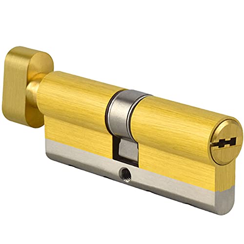 Massiver Schließzylinder Türschlosszylinder Einseitige Brechung Anti Edelstahlstange Messing Nutzylinder 60 65 70 75 80 85 90 95 100mm(90MM3) von GZXXB
