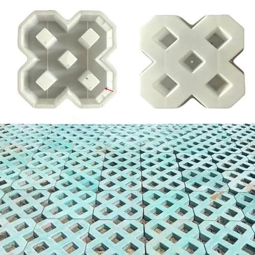 Pflasterform,Betonformen DIY Square Garden Path Concrete Grass Planting Brick Mold PVC Paving Propylene Pavement Walkway Buildings Accessories(1) von GZXXB