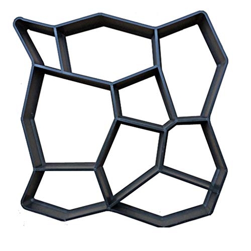 Pflasterformen 12-Stil wieder verwendbare Betonweg Maker Moulds Stepping Stone Paver Rasen Patio-Garten(Model 3(50x50x4.5cm)) von GZXXB
