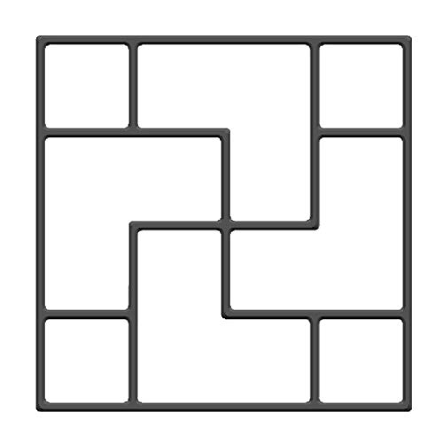 Pflasterformen 12-Stil wieder verwendbare Betonweg Maker Moulds Stepping Stone Paver Rasen Patio-Garten(Model 8(40x40x4cm)) von GZXXB