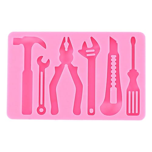 Tools Silikon Fondant Formen Topper Hammer Schraubenschlüssel Werkzeuge Form Schokolade Süßigkeiten Gelee Form Schraubendreher und Hammer Fondant Form für Kuchen Topper Dessert Dekorieren (Stil 2) von GZXYUAN