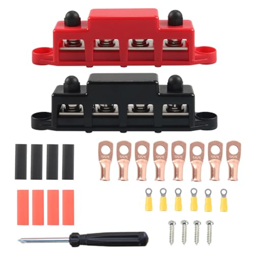 GZYF 2 Stücke 5/16 "4 Stud Bus Bar Terminal Stromverteilerblock PC + Kupfer + Edelstahl GZYF 2 Stücke 5/16 "4 Stud Bus Bar Terminal Stromverteilerblock PC + Kupfer + Edelstahl von GZYF