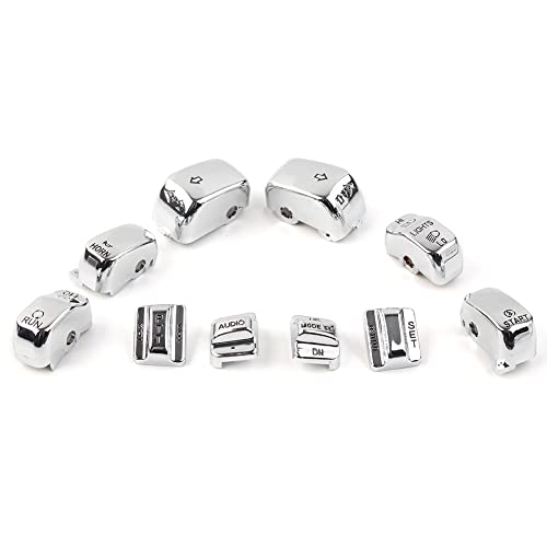 GZYF 10 stücke Hand Control Schalter Abdeckung Gehäuse Taste Kappe Set Für Dyna für Touring FLHT, FLHTC, FLHX, FLTRX FLHXXX 1996-2013, Chrom von GZYF