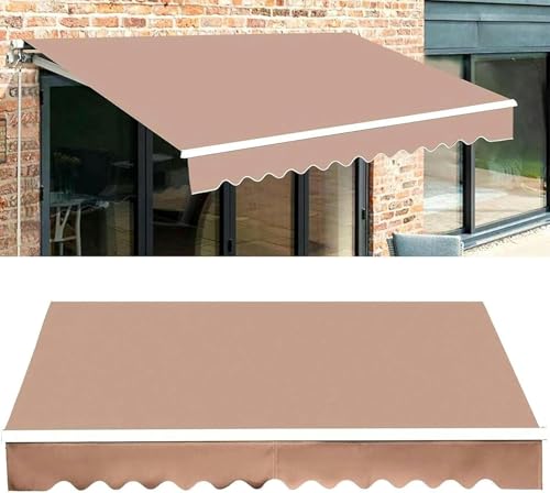 Ausziehbares Ersatzgewebe für Terrassenmarkise, wasserdicht, Polyester, Überdachung mit Volant für Garten, Sonnenschutz Ausziehbares Ersatzgewebe für Terrassenmarkise, wasserdicht, Polyester, Überdachung mit Volant für Garten, Sonnenschutz von GZYHDC