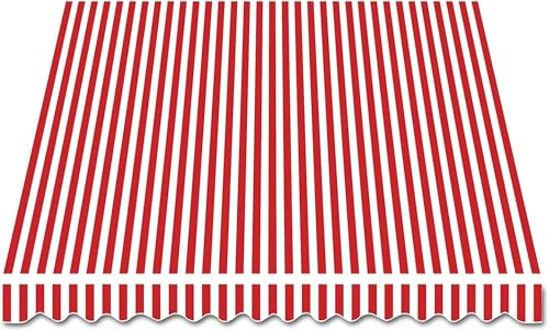 GZYHDC Ausziehbarer Markisenstoff für den Außenbereich, Ersatz mit Volant, UV-Schutz, Polyester-Sonnenschutz für Fenster, Tür, Deck, Vordach (nur Stoff, 4 x 3 m) von GZYHDC