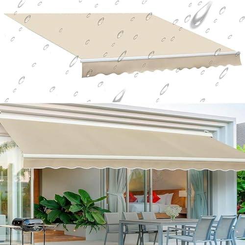 GZYHDC Ersatzabdeckung Polyestergewebe Sonnendach Terrassenmarkise Balkon Hinterhof Geschäft einziehbarer Terrassenmarkisenstoff (Size : 4.9 * 1.5m) von GZYHDC