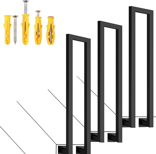 GZYHDC Handläufe für Außentreppe, U-förmiger Metall-Treppenhandlauf, Größe optional 35 cm - 100 cm, Treppengeländer, seitliche Wandmontage, für Zementbeton und Holztreppen (65 cm) von GZYHDC