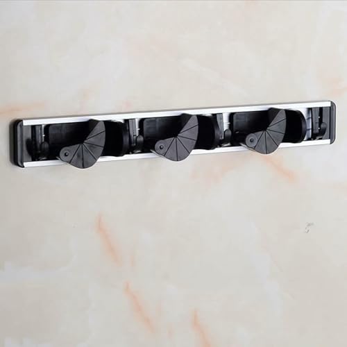 GZYHDC Hochleistungsmauermontierte Kleiderregal Mit 3 Haken Ideal Für Küchenbadezimmertür Organisieren Kleidung Hüte Roben Schlüsseln Stabil Schwarzer Rack von GZYHDC