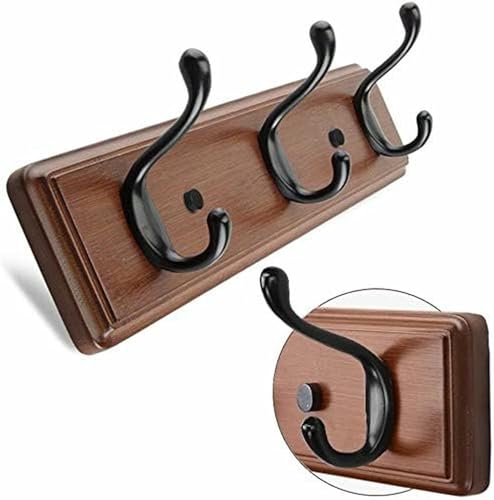 GZYHDC Moderne Kleiderhaken Für Wand Mit 6 Satin -Nickel -Haken Auf Kiefern Holzbrett Stilvolle, Wandmontierte Schackträger Für Eingang von GZYHDC