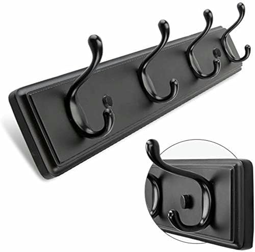 GZYHDC Moderne Kleiderhaken Für Wand Mit 6 Satin -Nickel -Haken Auf Kiefern Holzbrett Stilvolle, Wandmontierte Schackträger Für Eingang von GZYHDC